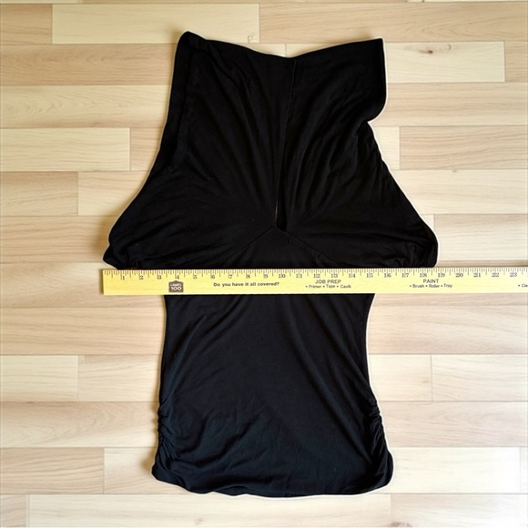 PattyBoutik Black Deep V-Neck Top – Size Small - Picture 5 of 11